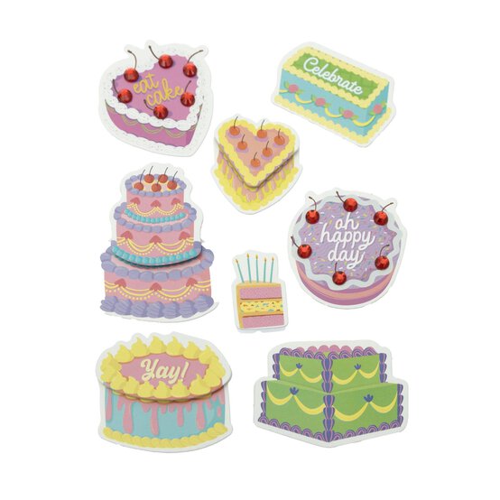 Birthday Cake Card Toppers 8 Pack  image number 1