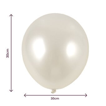 Linen White Latex Balloons 10 Pack
