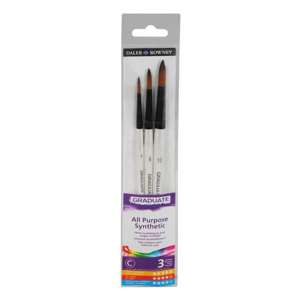 DalerRowney Graduate Synthetic Round Brushes 3 Pac Hobbycraft
