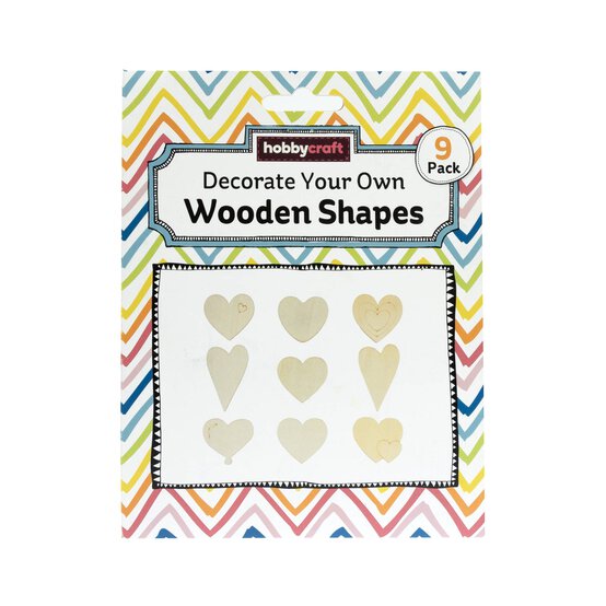 Decorate Your Own Heart Wooden Shapes 9 Pack  image number 5