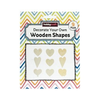 Decorate Your Own Heart Wooden Shapes 9 Pack  image number 5