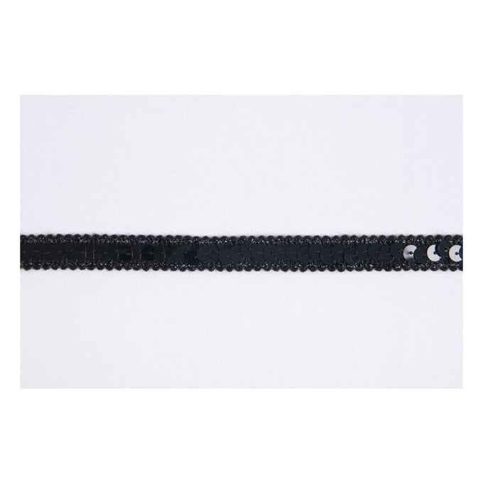 Black Metallic-Edged Sequin Trim by the Metre image number 1
