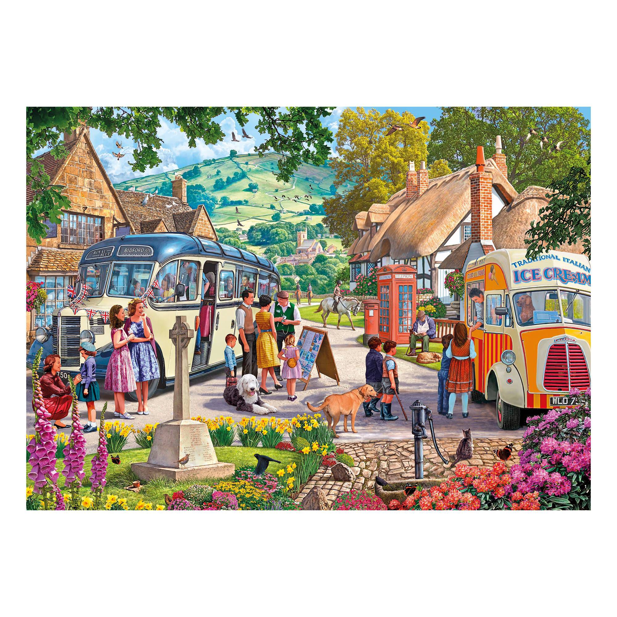 Gibsons Boarding the Bus Jigsaw Puzzle 1000 Pieces Hobbycraft