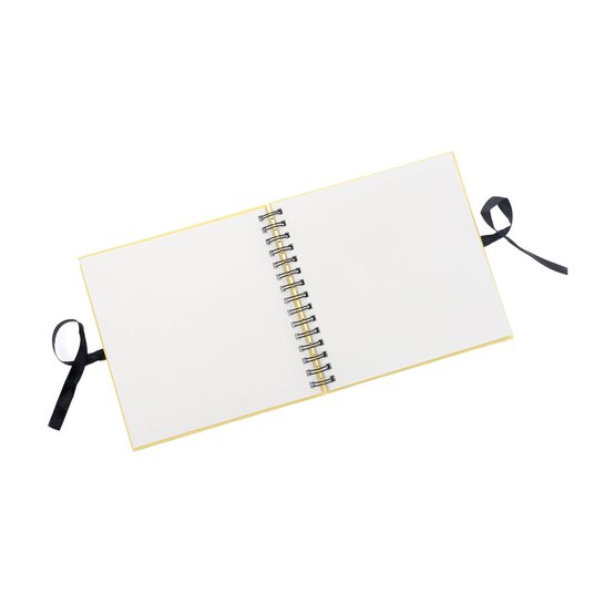 Spiral Bound Pastel Yellow Scrapbook 8 x 8 Inches image number 3