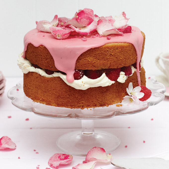 How to Make a White Chocolate Raspberry Rose Petal Cake image number 1