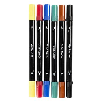 Assorted Textile Markers 6 Pack