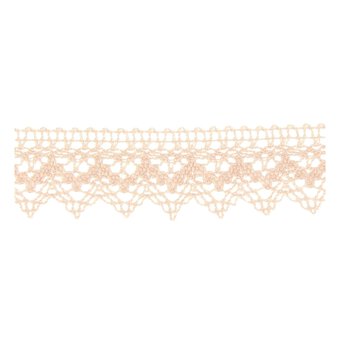 Pale Pink 25mm Scallop Cotton Lace Trim by the Metre