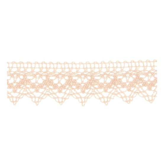 Pale Pink 25mm Scallop Cotton Lace Trim by the Metre image number 1