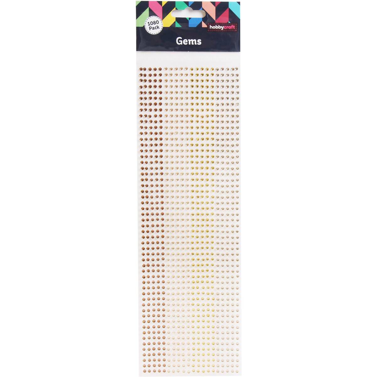 Mixed Gold Adhesive Gems 3mm 1080 Pack Hobbycraft