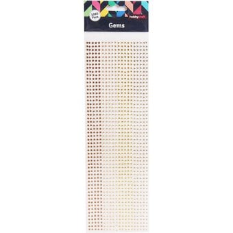 Mixed Gold Adhesive Gems 3mm 1080 Pack image number 3