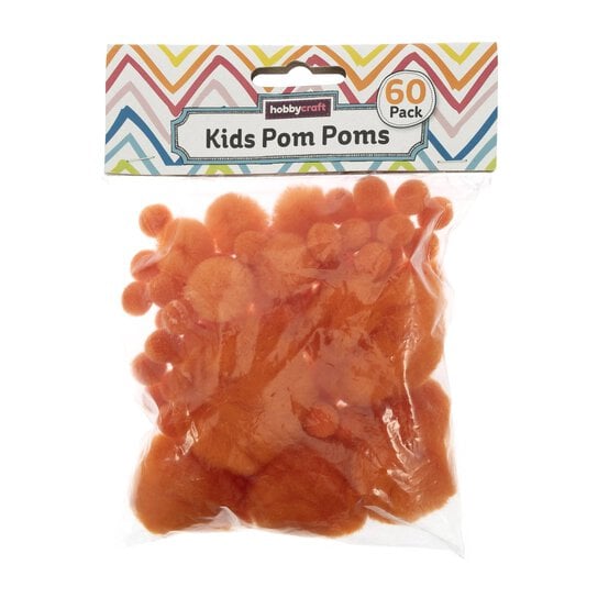 Orange Pom Poms 60 Pack  image number 4