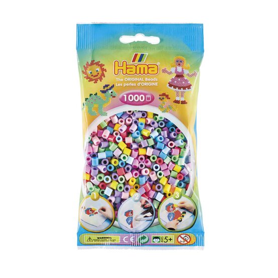 Hama Pastel Beads 1000 Pieces image number 1