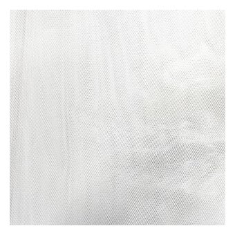 Silk White Nylon Dress Net Fabric by the Metre image number 2