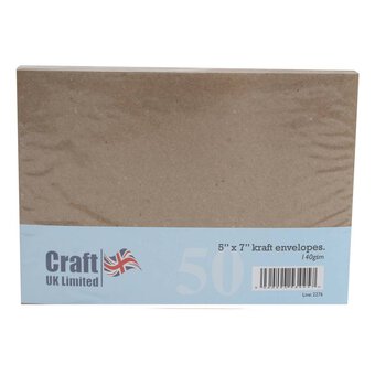 Kraft Envelopes 5 x 7 Inches 50 Pack image number 2