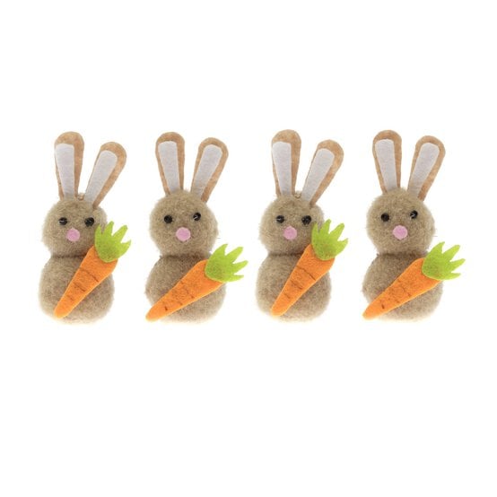 Felt Bunny and Carrot Embellishments 4 Pack image number 3