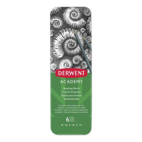 Derwent Academy Sketching Pencils 6 Pack