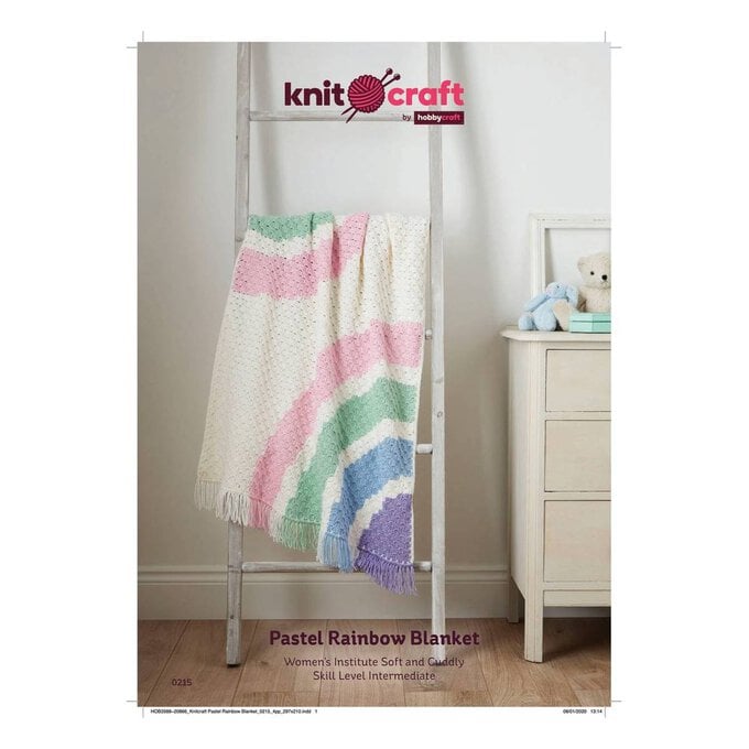 Knitcraft Pastel Rainbow Blanket Digital Pattern 0215