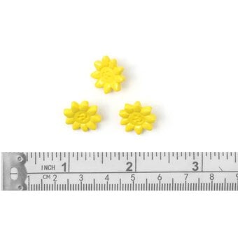 Trimits Yellow Happy Flower Craft Buttons 10 Pieces image number 3
