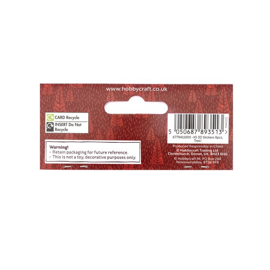 Christmas Tree 3D Stickers 9 Pack image number 5