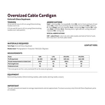 Knitcraft Oversized Cable Cardigan Digital Pattern 0351 image number 6