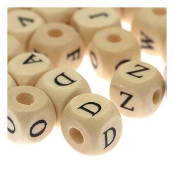 Wooden Alphabet Beads 40g