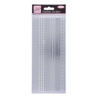 Outline Stickers Assorted Borders Silver