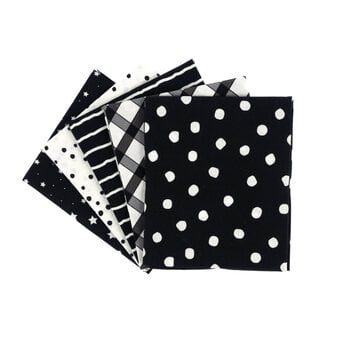 Black and White Ombre Trend Cotton Fat Quarters 5 Pack