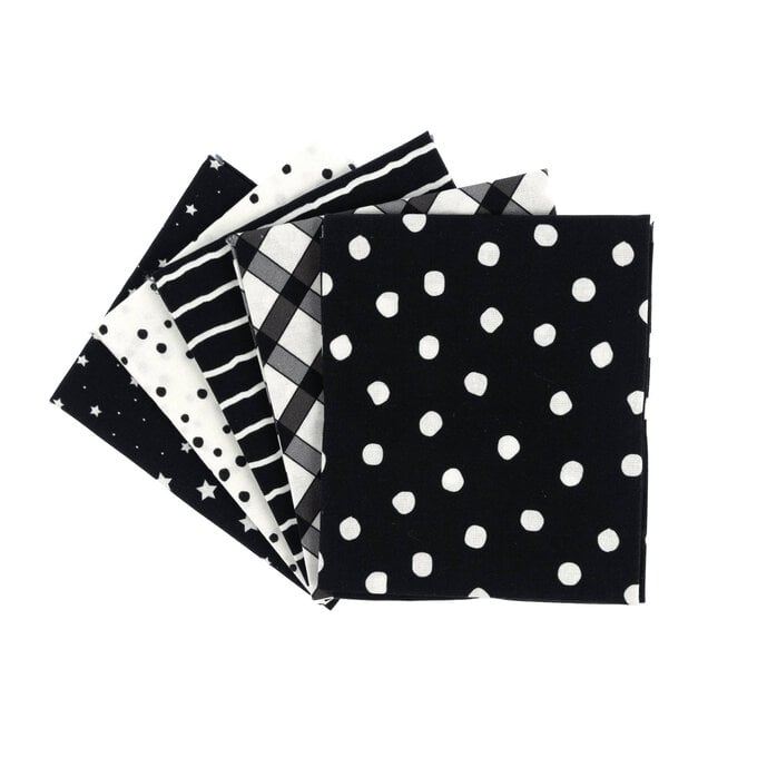Black and White Ombre Trend Cotton Fat Quarters 5 Pack image number 1