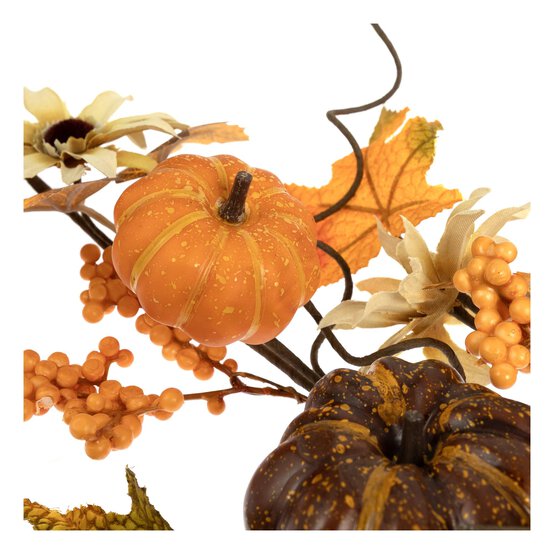 Large Yellow and Cream Pumpkin Spray 85cm image number 3