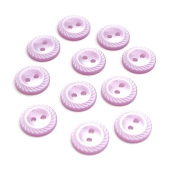 Hemline Lilac Spiral Edge Buttons 13.75mm 11 Pack