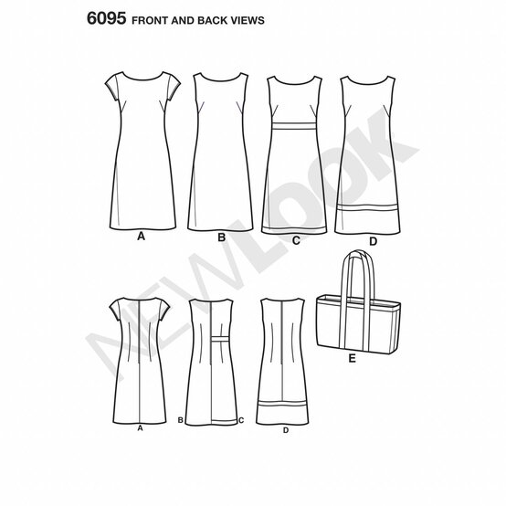 New Look Women's Dress and Totes Sewing Pattern 6095 image number 3