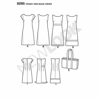 New Look Women's Dress and Totes Sewing Pattern 6095 image number 3