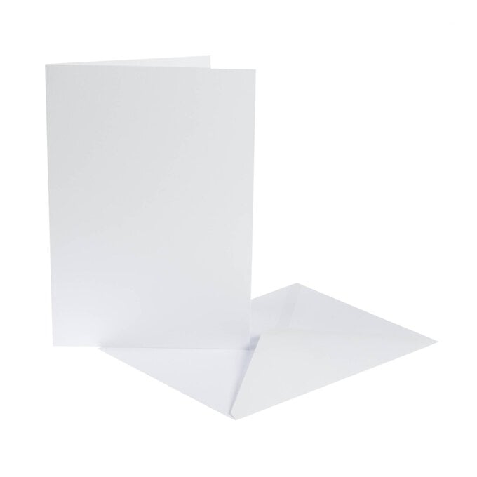 White Cards and Envelopes 10 x 7 Inches 25 Pack image number 1