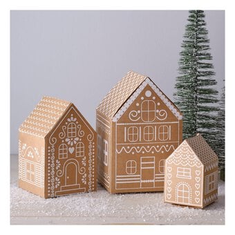 Kraft Gingerbread Houses 3 Pack 