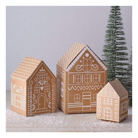 Kraft Gingerbread Houses 3 Pack  image number 1