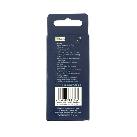 Whisk Metallic Rainbow Number 1 Candle image number 6