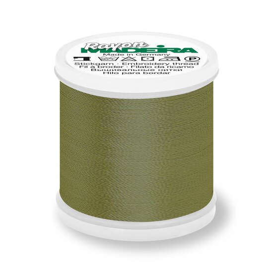 Madeira Medium Army Green Rayon 40 Thread 200m (1157) image number 1