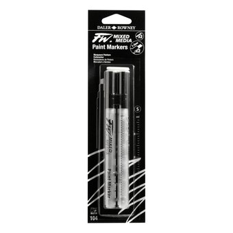 Daler-Rowney FW Small Chisel Mixed Media Markers and Nibs 1-3mm 2 Pack