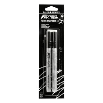 Daler-Rowney FW Small Chisel Mixed Media Markers and Nibs 1-3mm 2 Pack