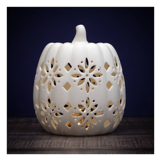 Ceramic Pumpkin Tealight Holder 17cm image number 1