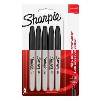 Sharpie Black Fine Point Permanent Marker Set 5 Pack