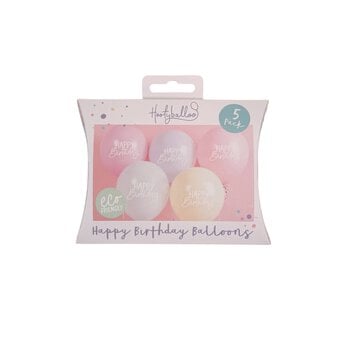 Pastel Happy Birthday Balloons 5 Pack