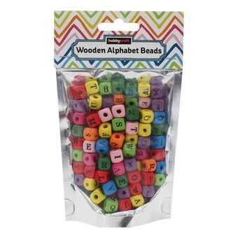 Bright Alphabet Wooden Bead Bag 55g