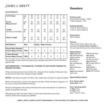 James C Brett Rustic Mega Chunky Jumpers Pattern JB756 image number 2