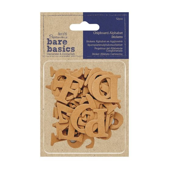 Papermania Chipboard Alphabet Stickers 52 Pieces image number 1