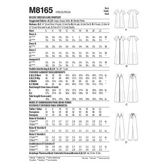 McCall’s Dress and Jumpsuit Sewing Pattern M8165 (14-22)