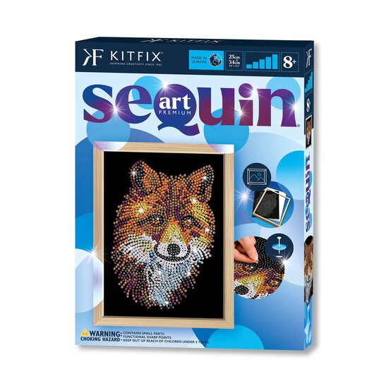 Kitfix Red Fox Sequin Art Blue Premium Kit image number 1