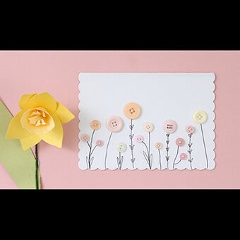 Great British Button Challenge: Sew a Flower Garden Card