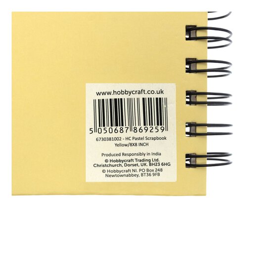 Spiral Bound Pastel Yellow Scrapbook 8 x 8 Inches image number 6