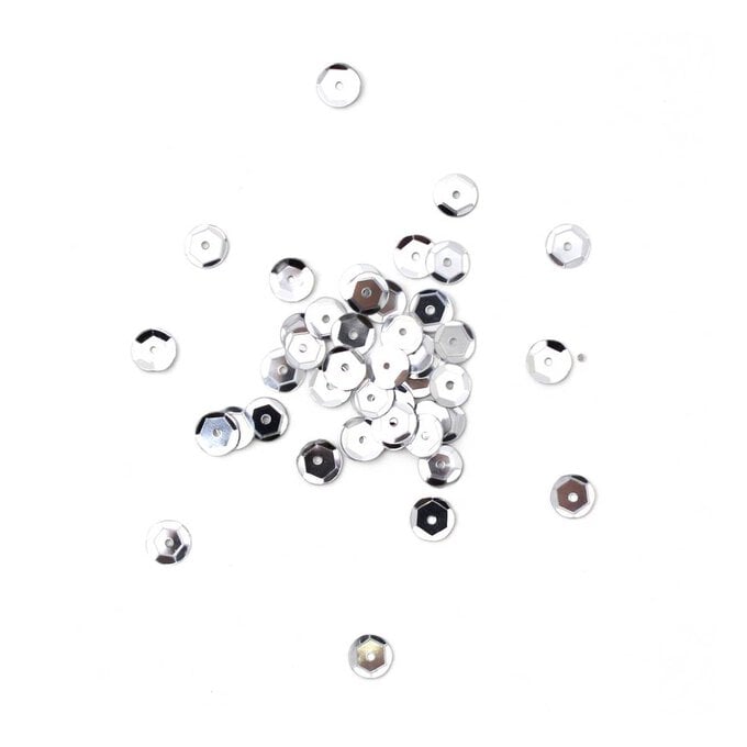 Gutermann Silver Cupped Sequins 6mm 9g (1005) image number 1